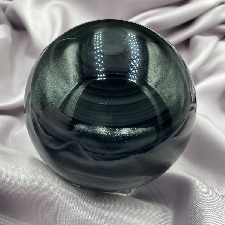 Large Black Obsidian Sphere